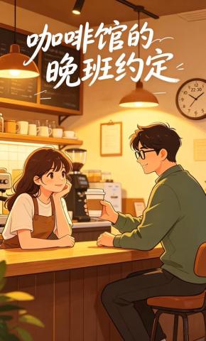 短剧《咖啡馆的晚班约定》海报