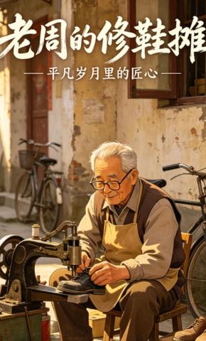 短剧《老周的修鞋摊》海报