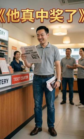 短剧《他真中奖了》海报