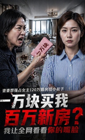 短剧《一万块买我百万新房？我让全网看看你的嘴脸》海报
