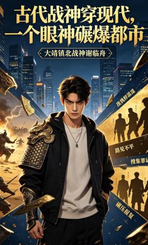 短剧《古代战神穿现代，一个眼神碾爆都市》海报