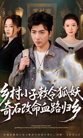 短剧《乡村小子敕令狐妖，奇石改命血路归乡》海报