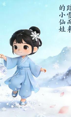 短剧《踏雪而来的小仙娃》海报