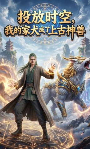 短剧《投放时空，我的家犬成了上古神兽》海报