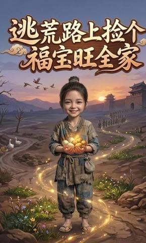 短剧《逃荒路上捡个福宝旺全家》海报