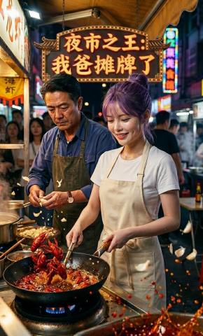 短剧《夜市之王：我爸摊牌了》海报