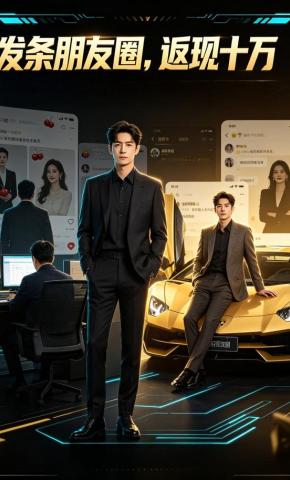 短剧《发条朋友圈，返现十万》海报