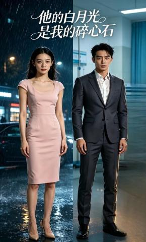 短剧《他的白月光，是我的碎心石》海报