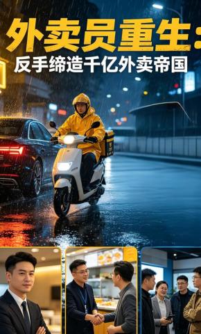 短剧《外卖员重生，反手缔造千亿外卖帝国》海报