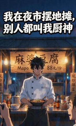 短剧《我在夜市摆地摊，别人都叫我厨神》海报