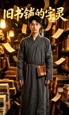 短剧《旧书铺的字灵》海报