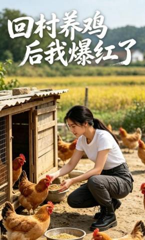 短剧《回村养鸡后我爆红了》海报