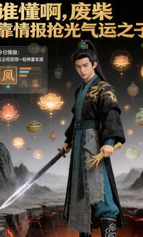 短剧《谁懂啊，废柴靠情报抢光气运之子》海报