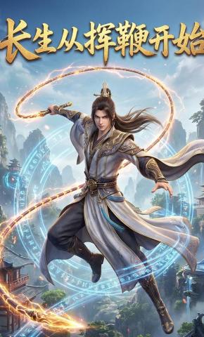 短剧《长生从挥鞭开始》海报