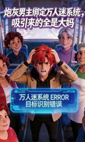 短剧《炮灰男主绑定万人迷系统，吸引来的全是大妈》海报