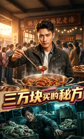 短剧《三万块买断的秘方》海报