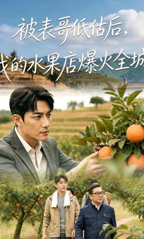 短剧《被表哥低估后，我的水果店爆火全城》海报
