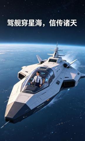 短剧《驾舰穿星海，信传诸天》海报