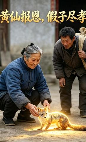 短剧《黄仙报恩，假子尽孝》海报