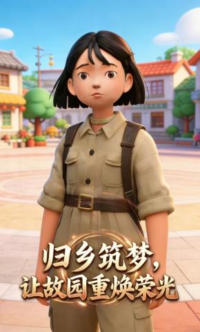 短剧《归乡筑梦，让故园重焕荣光》海报