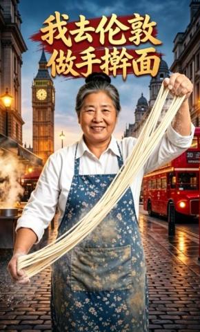 短剧《我去伦敦做手擀面》海报