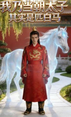 短剧《我乃当朝太子，其实是匹白马》海报
