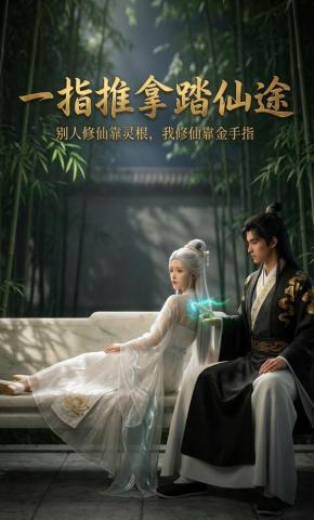 短剧《一指推拿踏仙途》海报