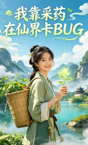 短剧《我靠采药在仙界卡BUG》海报