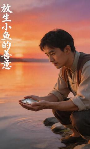 短剧《放生小鱼的善意》海报