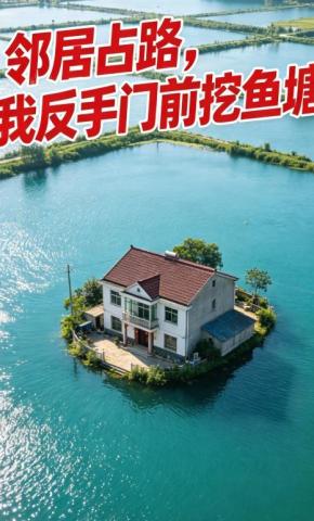 短剧《邻居占路，我反手门前挖鱼塘》海报