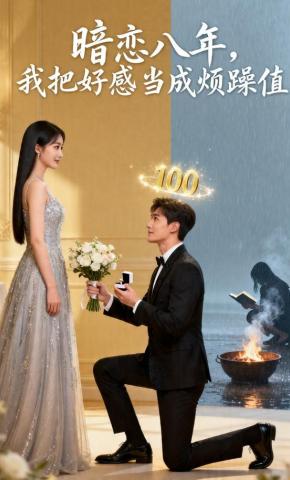 短剧《暗恋八年，我把好感当成烦躁值》海报