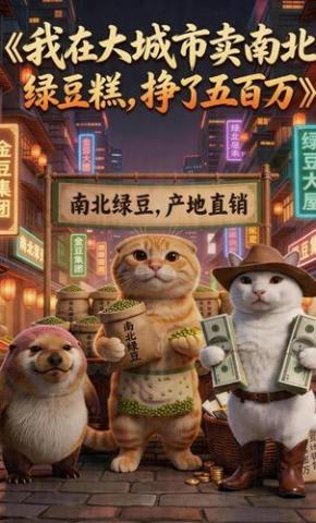 短剧《我在大城市卖南北绿豆糕，挣了五百万》海报