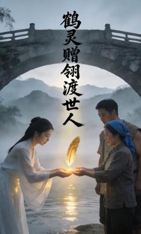 短剧《鹤灵赠翎渡世人》海报