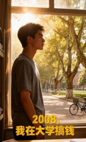 短剧《2008，我在大学搞钱》海报