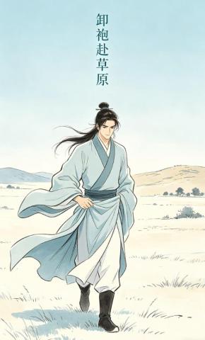 短剧《卸袍赴草原》海报