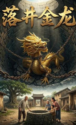 短剧《落井金龙》海报