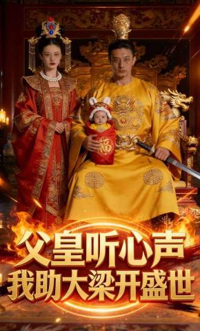 短剧《父皇听心声，我助大梁开盛世》海报