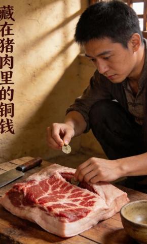 短剧《藏在猪肉里的铜钱》海报