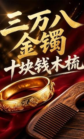 短剧《三万八金镯十块钱木梳》海报