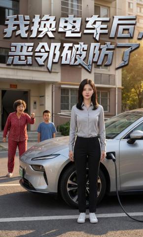 短剧《我换电车后，恶邻破防了》海报