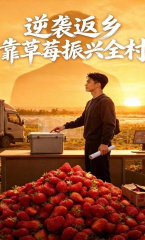 短剧《逆袭返乡：靠草莓振兴全村》海报