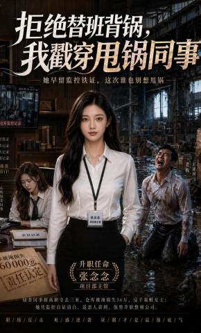 短剧《拒绝替班背锅，我戳穿甩锅同事》海报