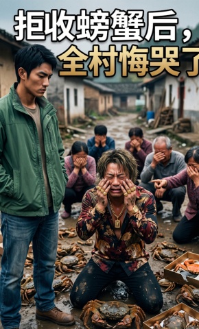 短剧《拒收螃蟹后，全村悔哭了》海报