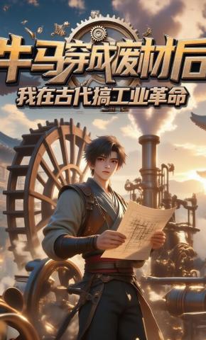 短剧《牛马穿成废材后，我在古代搞工业革命》海报
