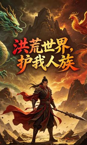 短剧《洪荒世界，护我人族》海报