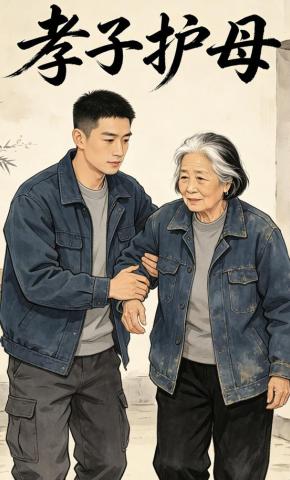 短剧《孝子护母》海报