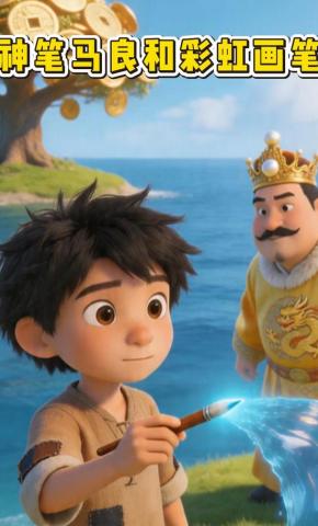 短剧《神笔马良和彩虹画笔》海报