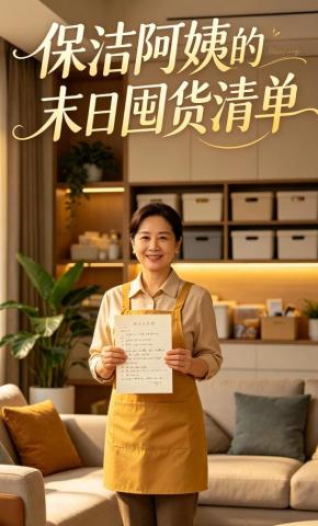 短剧《保洁阿姨的末日囤货清单》海报