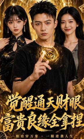 短剧《觉醒通天财眼，富贵良缘全拿捏》海报