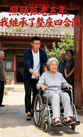 短剧《照顾孤老五年，我继承了整座四合院》海报